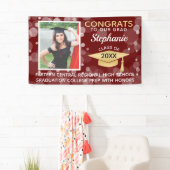 マルーン金ゴールドバブルおめでとう写真卒業 横断幕 (インサイチュ)