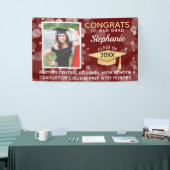 マルーン金ゴールドバブルおめでとう写真卒業 横断幕 (トレードショー)