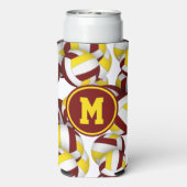 マルーン金ゴールドバレーボールのパタモノグラムのーン スリム缶クーラー (Seltzer裏面)