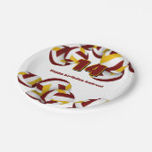 マルーン金ゴールドバレーボールガールズ男の子の誕生日パーティー ペーパープレート (アングル)