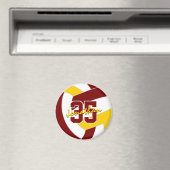 マルーン金ゴールドバレーボールチームの色のギフト マグネット (インサイチュ (食洗機))