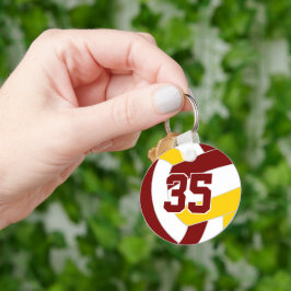 マルーン金ゴールドバレーボールチームカラー キーホルダー