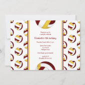 マルーン金ゴールドバレーボールチーム女子バースデーパーティー 招待状 (正面)