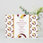 マルーン金ゴールドバレーボールチーム女子バースデーパーティー 招待状 (スタンド正面)