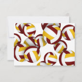 マルーン金ゴールドバレーボール少年少女バースデーパーティー 招待状 (裏面)