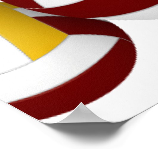 マルーン金ゴールドバレーボール誕生日パーティーへようこそ ポスター (角)