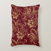 マルーン金ゴールドフローラ旋回 アクセントクッション (正面(垂直))