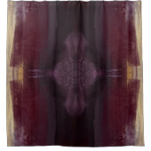 マルーン金ゴールドモダン抽象芸術 シャワーカーテン (正面)