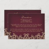 マルーン金ゴールドモロッコディレクションズアコモデーション エンクロージャーカード (正面/裏面)