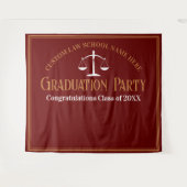 マルーン金ゴールドロースクール卒業写真ブース タペストリー (正面(横))