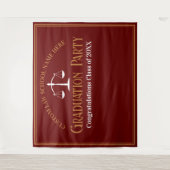 マルーン金ゴールドロースクール卒業写真ブース タペストリー (正面)