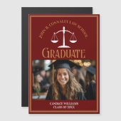 マルーン金ゴールドロースクール卒業写真マグネット (正面/裏面)