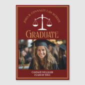 マルーン金ゴールドロースクール卒業写真マグネット (正面)