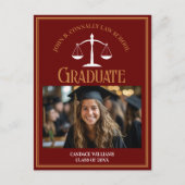 マルーン金ゴールドロースクール卒業写真 案内ポストカード (正面)
