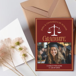 マルーン金ゴールドロースクール卒業写真 案内状