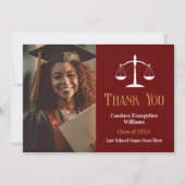 マルーン金ゴールドロースクール大学院写真 サンキューカード (正面)