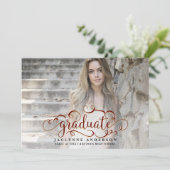 マルーン金ゴールド写真卒業のお知らせ 案内状 (スタンド正面)