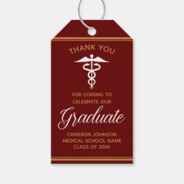 マルーン金ゴールド医学校卒業党 ギフトタグ