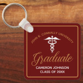 マルーン金ゴールド医学校卒業記念 キーホルダー (正面)
