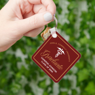 マルーン金ゴールド医学校卒業記念 キーホルダー