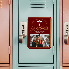 マルーン金ゴールド医学部の写真卒業 マグネット