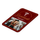 マルーン金ゴールド医学部の写真卒業 マグネット (左側)