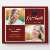 マルーン金ゴールド卒業記念の写真 フォトプラーク (正面)