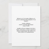 マルーン金ゴールド大学院写真コラージシック卒業 案内状 (裏面)