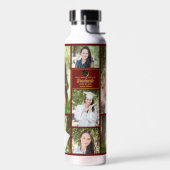 マルーン金ゴールド大学院写真コラージュ卒業ギフト ウォーターボトル (左面)