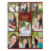 マルーン金ゴールド大学院写真コラージュ2025卒業 ノートブック (正面)