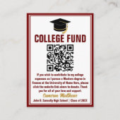 マルーン金ゴールド大学院写真大学基金 エンクロージャーカード (正面)