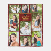 マルーン金ゴールド大学院写真部卒業 フリースブランケット (正面)