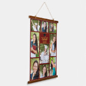 マルーン金ゴールド大学院写真部卒業 吊り下げ型タペストリー (傾斜あり)