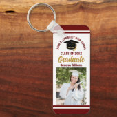 マルーン金ゴールド大学院写真2024カスタム卒業 キーホルダー (正面)