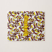 マルーン金ゴールド女子チーム男子チームカラーバレーボール ジグソーパズル (横)