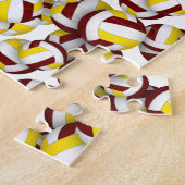 マルーン金ゴールド女子チーム男子チームカラーバレーボール ジグソーパズル (側面)