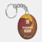 マルーン金ゴールド女子遊バスケットボールは女子のように キーホルダー (正面左)