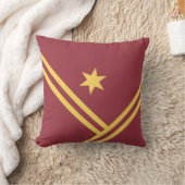 マルーン金ゴールド対角ストライプスターモダングラフィック クッション (ブランケット)