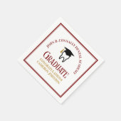 マルーン金ゴールド歯科学校カスタム卒業式パーティー スタンダードカクテルナプキン (角)