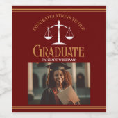 マルーン金ゴールド法学校写真卒業会 ワインラベル (シングルラベル)