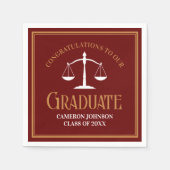 マルーン金ゴールド法学校卒業党 スタンダードカクテルナプキン (正面)