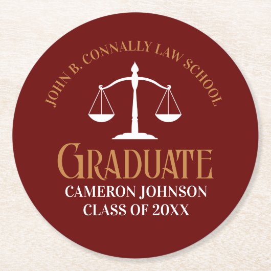 マルーン金ゴールド法学校卒業党 ラウンドペーパーコースター (正面)