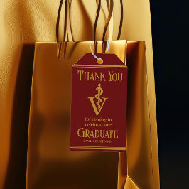 マルーン金ゴールド獣医学校卒業パーティー ギフトタグ