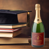 マルーン金ゴールド獣医学校卒業パーティー スパークリングワインラベル