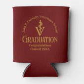 マルーン金ゴールド獣医学校卒業パーティー 缶クーラー (正面)