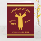 マルーン金ゴールド高校卒業カード カード (黄色い花)