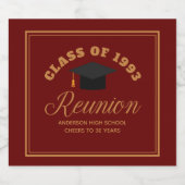 マルーン金ゴールド高校懇親会パーソナライズされたパーティー ビールラベル (シングルラベル)