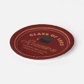 マルーン金ゴールド高校懇親会パーソナライズされたパーティー ペーパープレート (アングル)