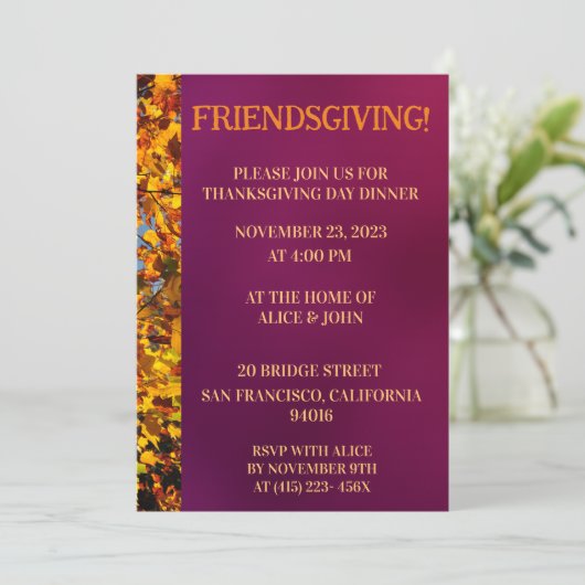 マルーン離れの感謝祭の友与え達 招待状 (スタンド正面)