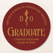 マルーン骨障害医学校卒業パーティー ラウンドペーパーコースター (正面)